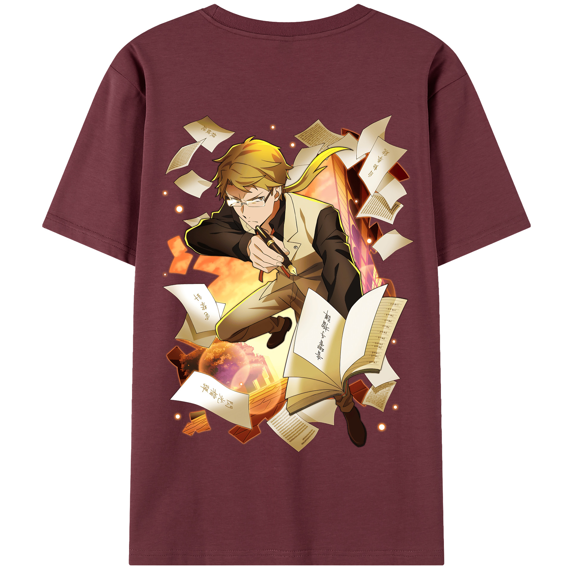 （画像用） 文豪ストレイドッグス Bungo Stray Dogs 綿100％半袖Tシャツ（背面プリント）